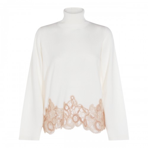 WHITE WOOL KNITWEAR