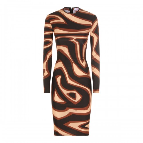 BLACK AND GOLD VISCOSE DRESS