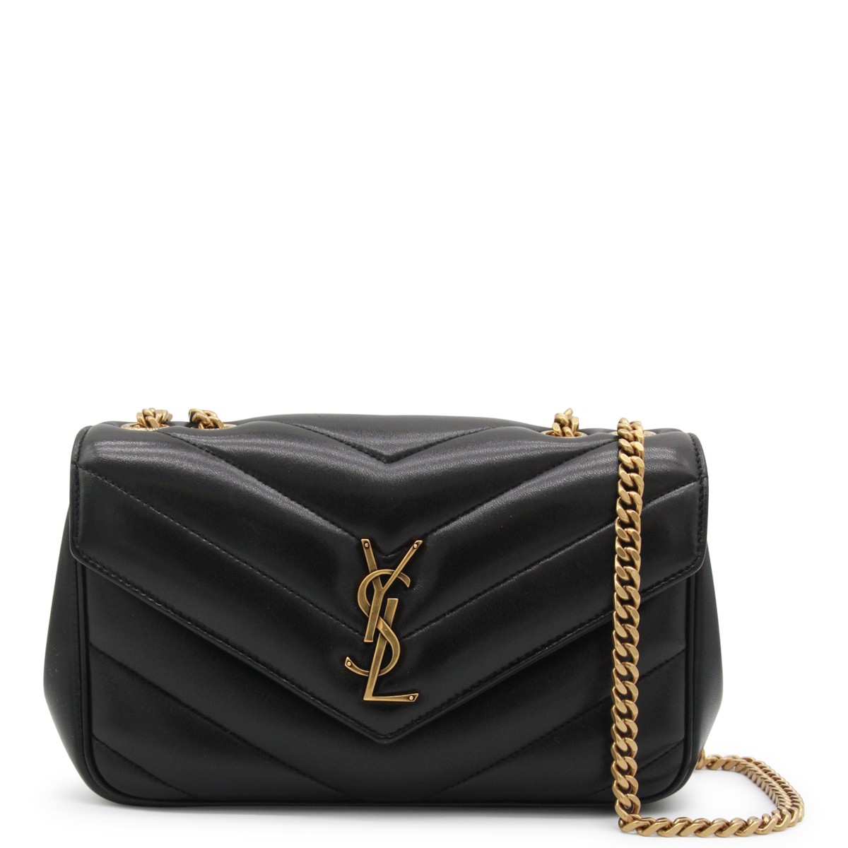 BLACK LEATHER LOULOU SMALL TOP HANDLE... BLACK LEATHER LOULOU SMALL TOP HANDLE...