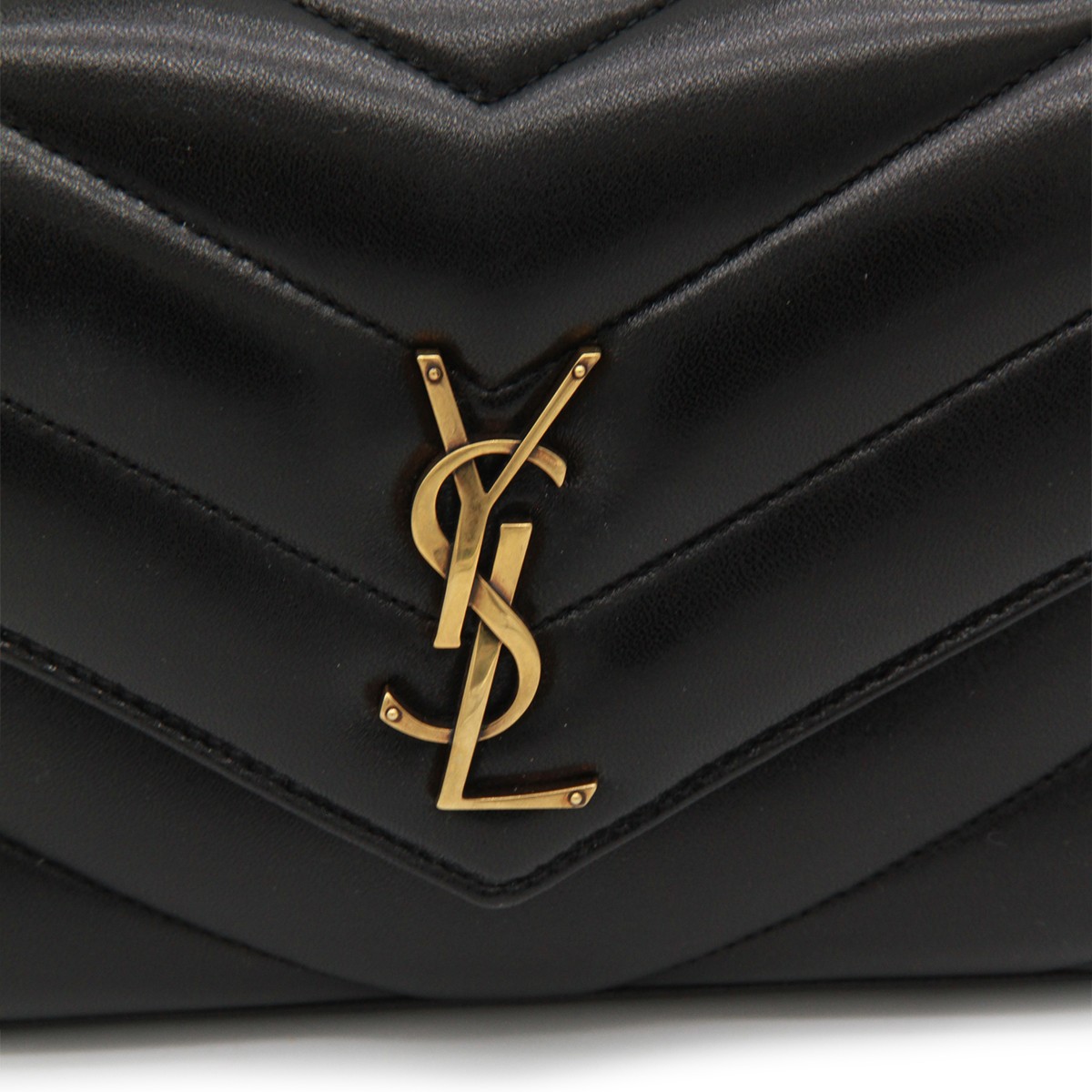 BLACK LEATHER LOULOU SMALL TOP HANDLE... BLACK LEATHER LOULOU SMALL TOP HANDLE...