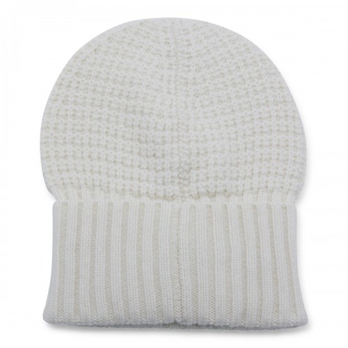 WHITE WOOL BEANIE