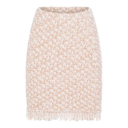 BEIGE WOOL SKIRT
