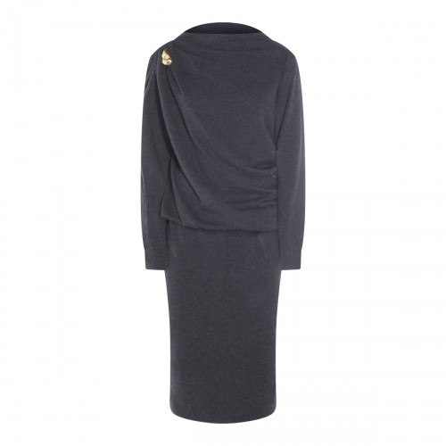 BLUE WOOL DRESS