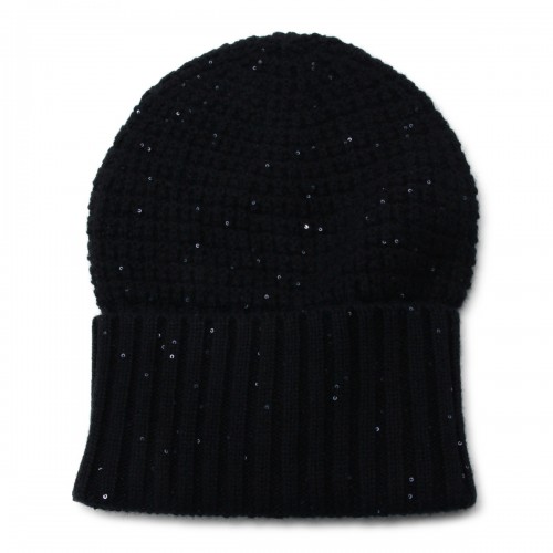 BLACK WOOL BEANIE 2