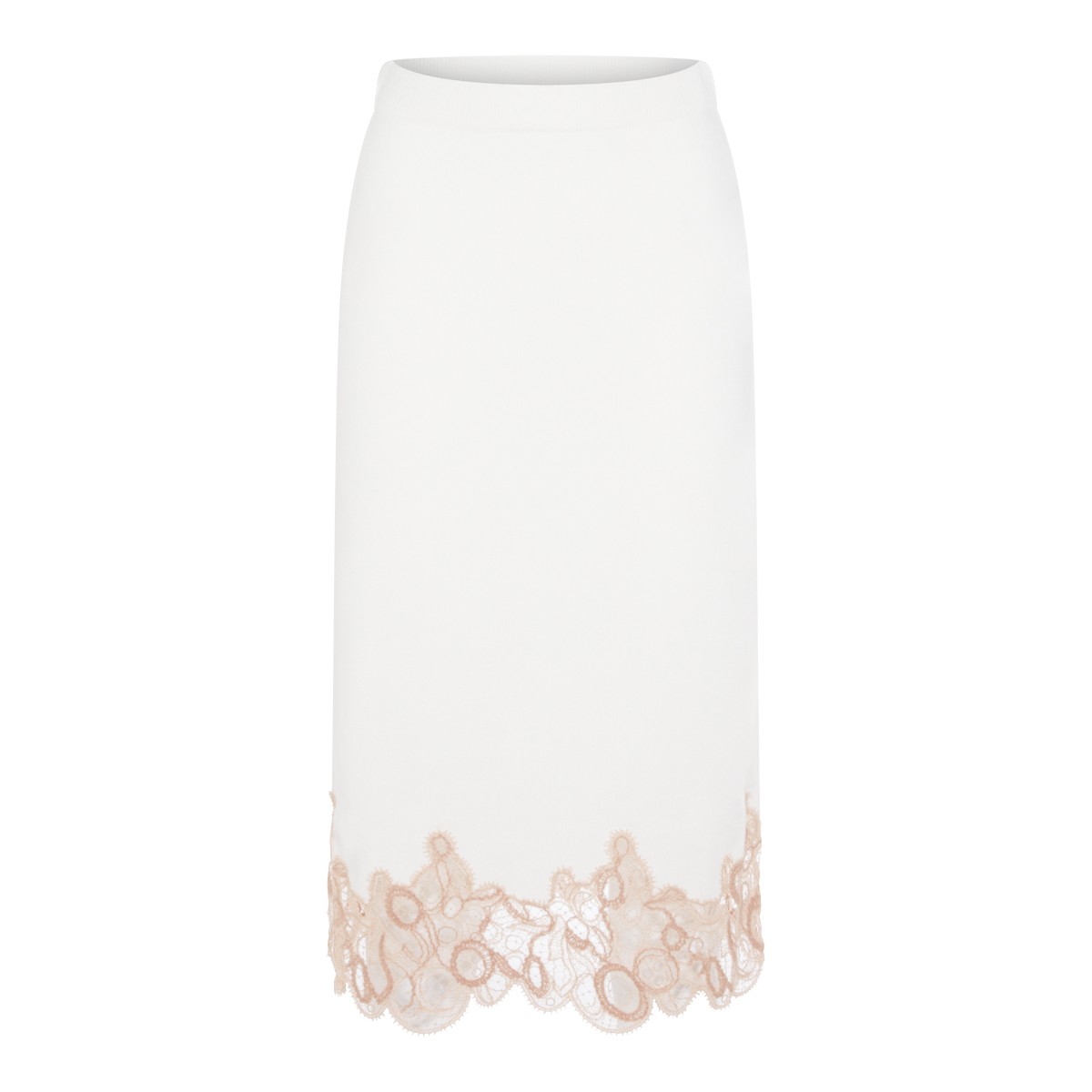 WHITE WOOL SKIRT