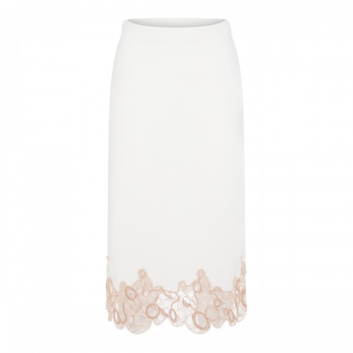 WHITE WOOL SKIRT