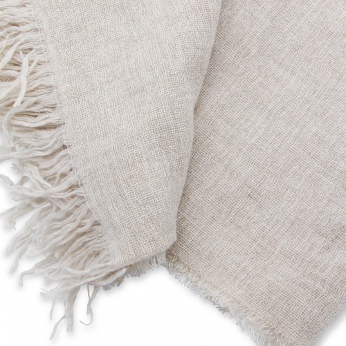 LIGHT BEIGE WOOL SCARF 2