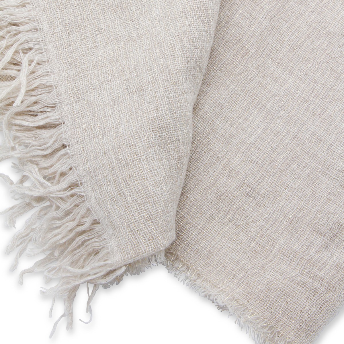 LIGHT BEIGE WOOL SCARF