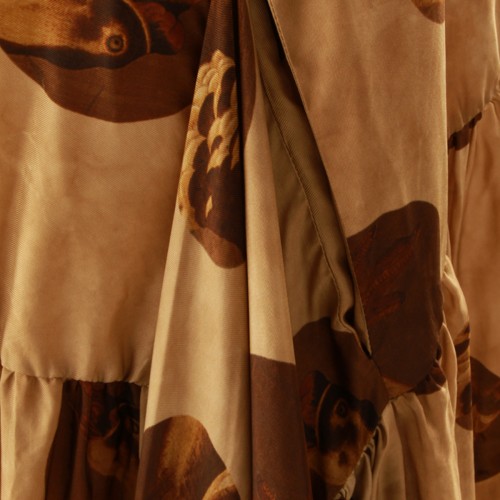 BROWN SILK DRESS