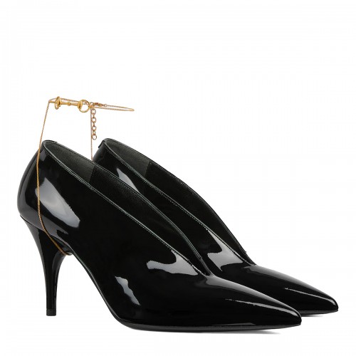 BLACK LEATHER GUCCI 97 PUMPS