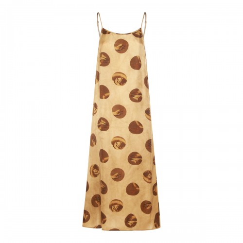 BEIGE VISCOSE DRESS