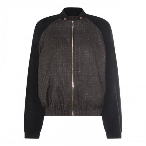 BLACK WOOL CASUAL JACKET