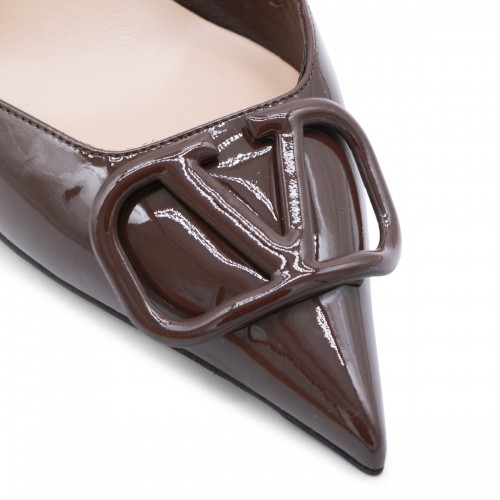 DARK BROWN LEATHER PUMPS
