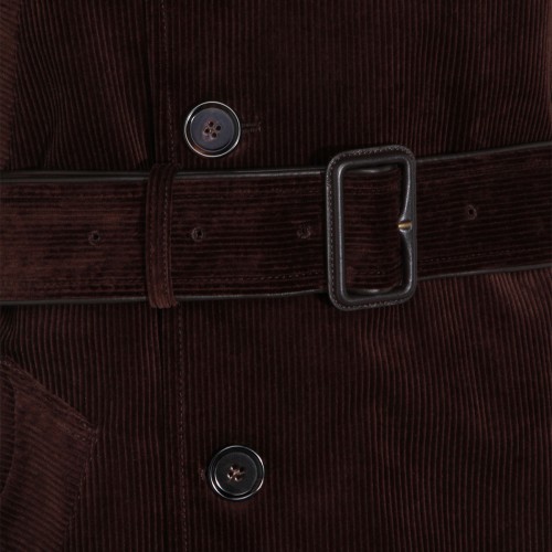 DARK BROWN COTTON EASTWOOD TRENCH COAT