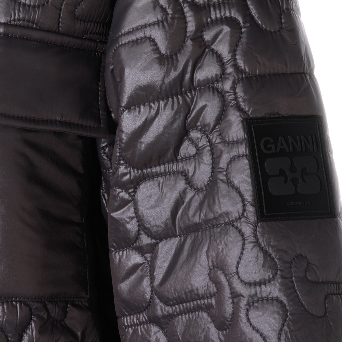BLACK NYLON DOWN JACKET
