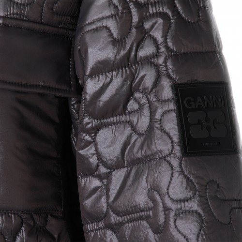 BLACK NYLON DOWN JACKET