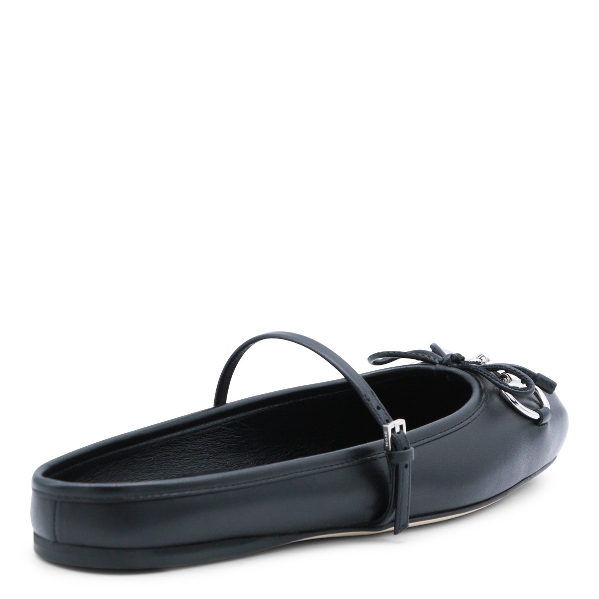 BLACK LEATHER FLATS
