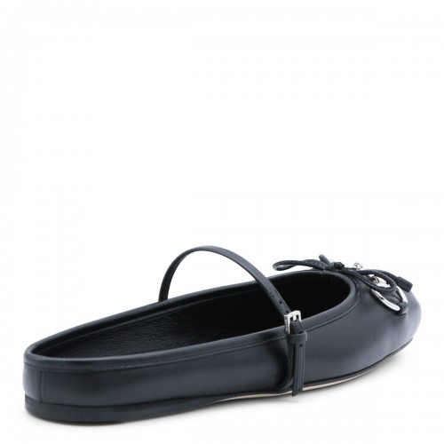 BLACK LEATHER FLATS