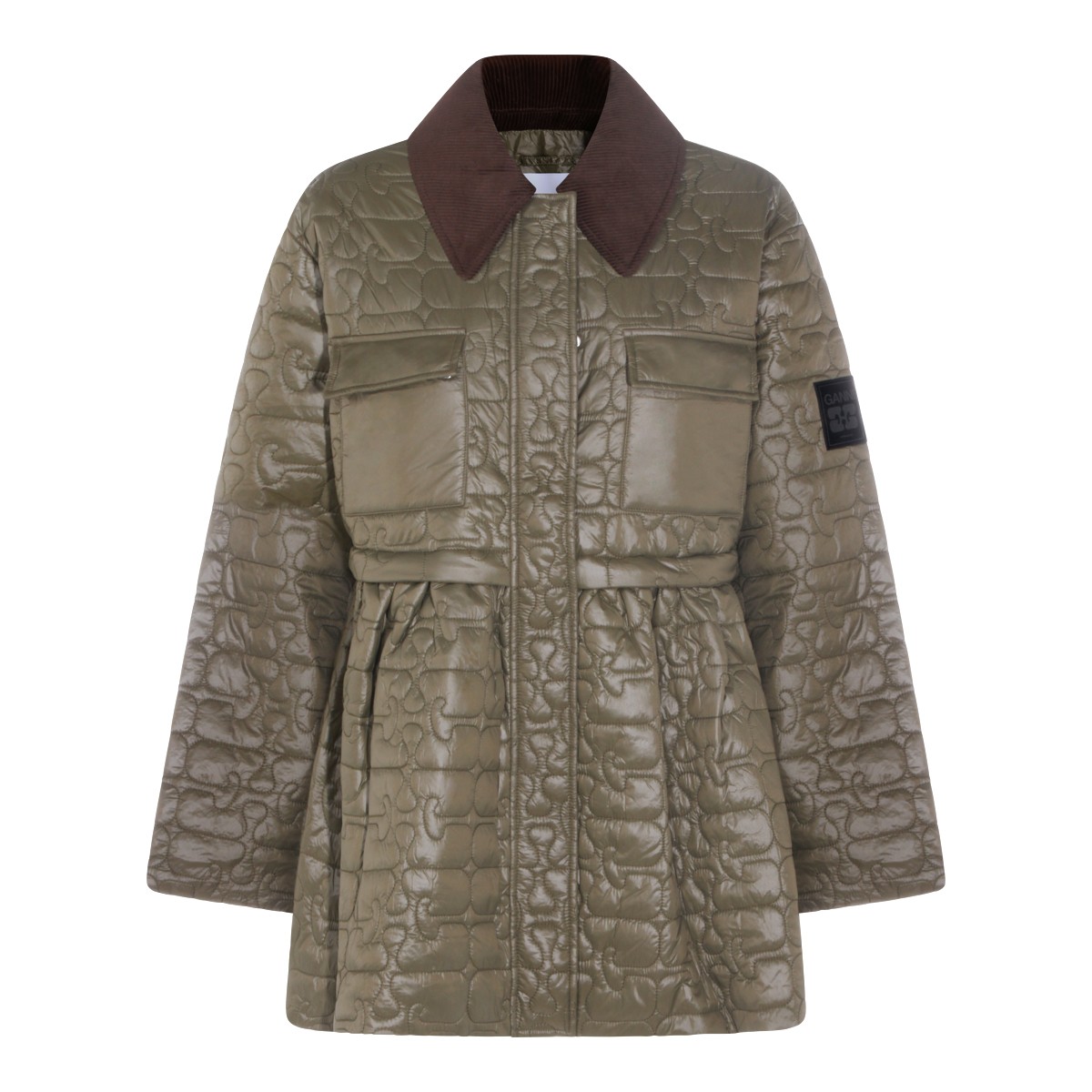 GREEN NYLON DOWN JACKET