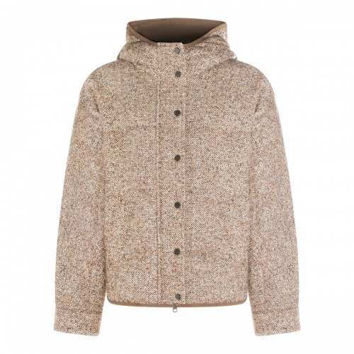 BEIGE WOOL DOWN JACKET