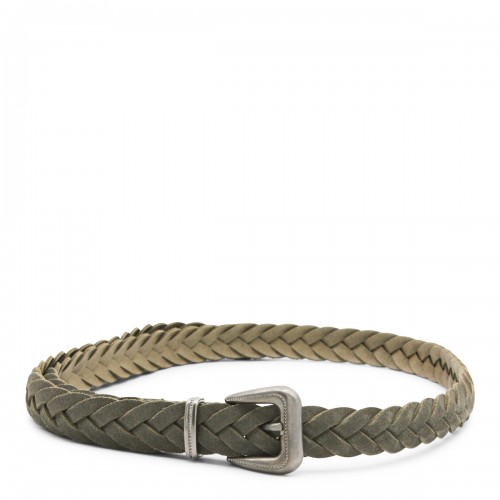 OLIVE GREEN LEATHER BELT