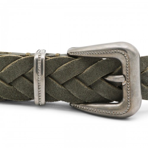 OLIVE GREEN LEATHER BELT