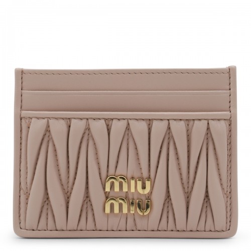 BEIGE LEATHER CARD HOLDER