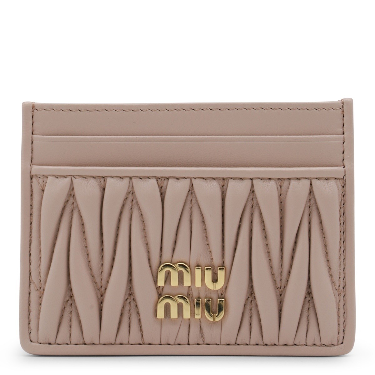 BEIGE LEATHER CARD HOLDER