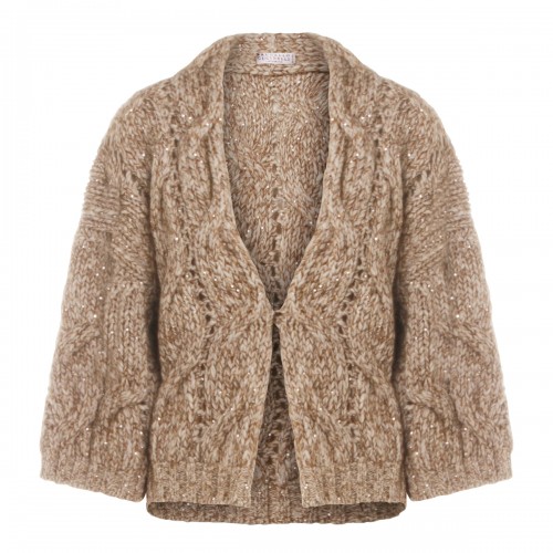 BROWN WOOL BLEND KNITWEAR