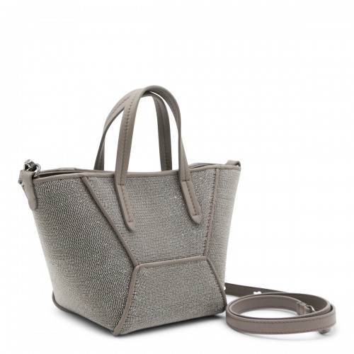 GREY LEATHER CROSSBODY BAG 2