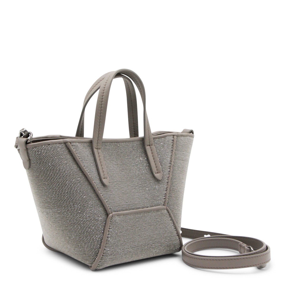 GREY LEATHER CROSSBODY BAG