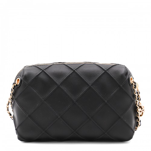 BLACK LEATHER FLEMING CROSSBODY BAG