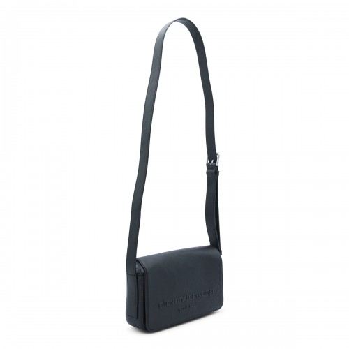 BLACK LEATHER SHOULDER BAG