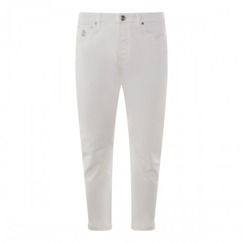 WHITE COTTON JEANS