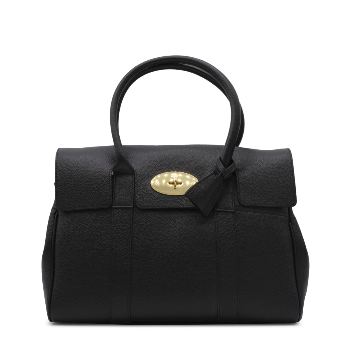 BLACK LEATHER BAYSWATER TOP HANDLE BAG