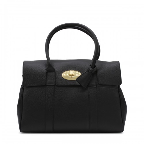BLACK LEATHER BAYSWATER TOP HANDLE BAG