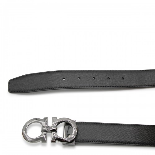 BLACK LEATHER GANCINI BELT 2