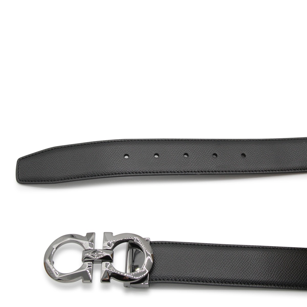 BLACK LEATHER GANCINI BELT