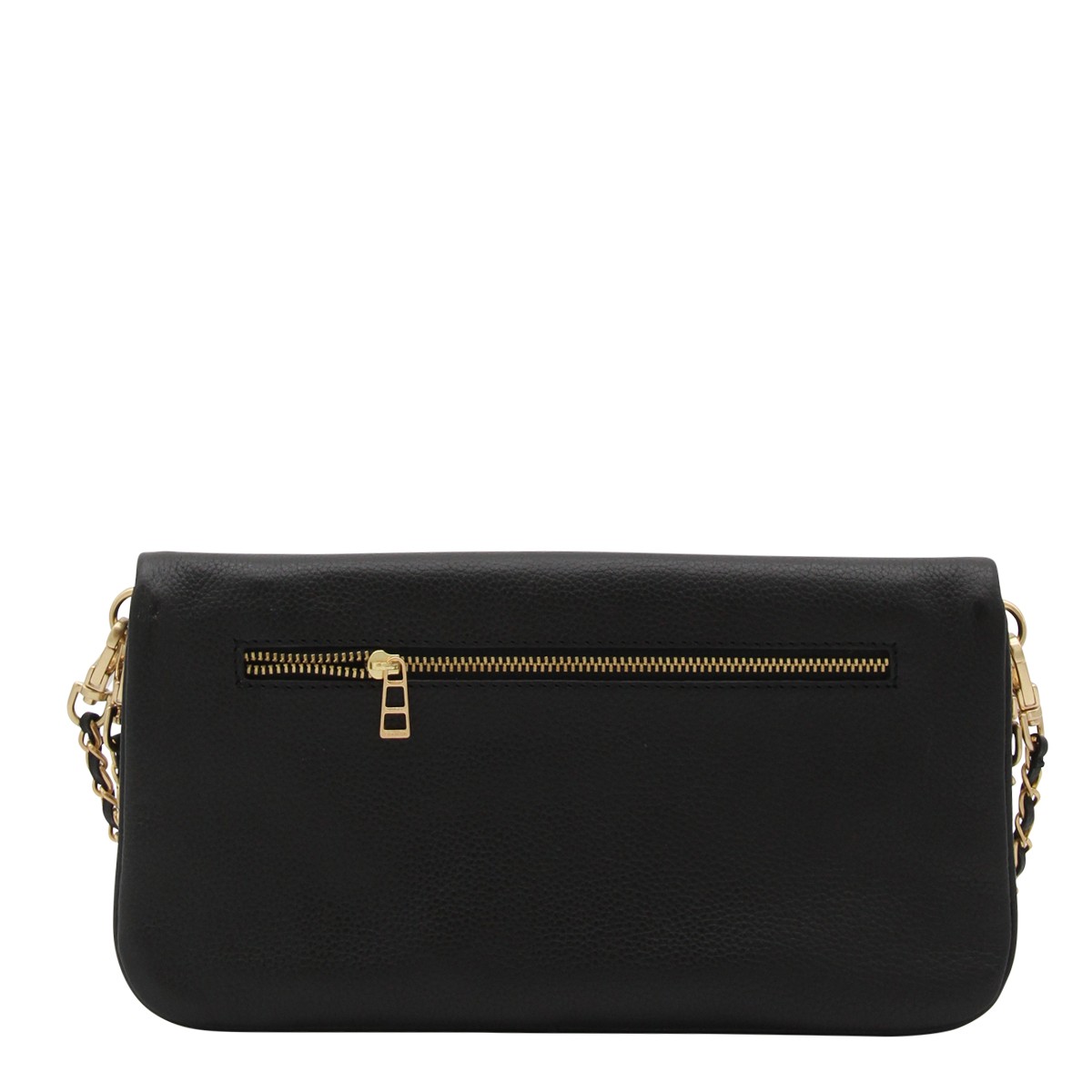 BLACK AND GOLD LEATHER SHOULDER BAG