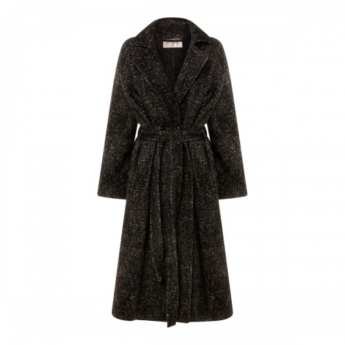 BLACK SILK MACARIA COAT