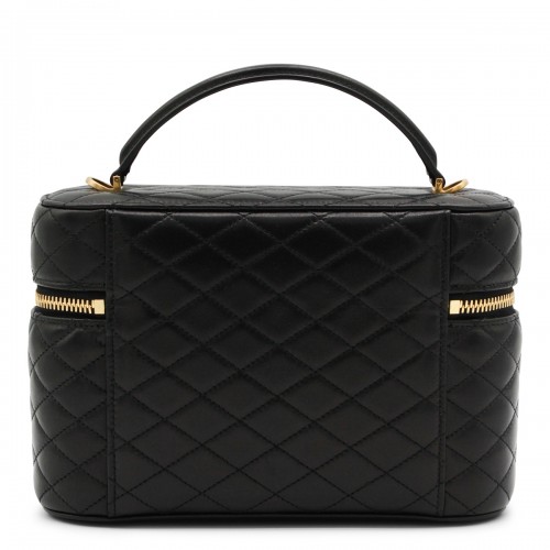 BLACK LEATHER YSL GABY VANITY L TOP HANDLE BAG