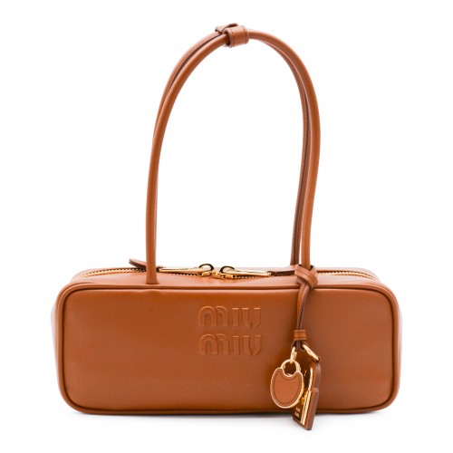 COGNAC LEATHER TOP HANDLE BAG