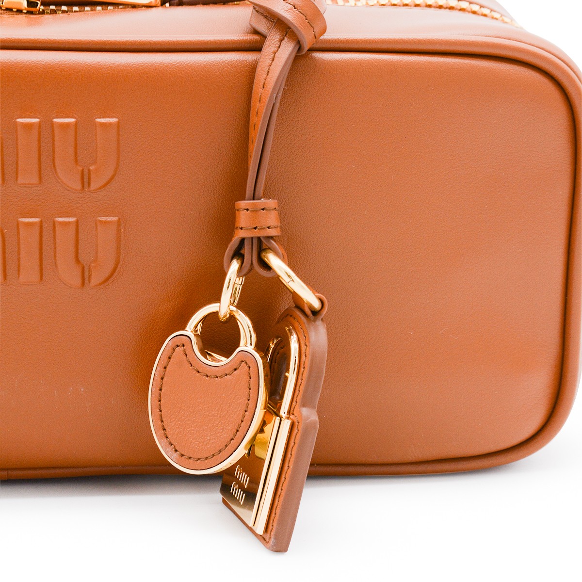 COGNAC LEATHER TOP HANDLE BAG