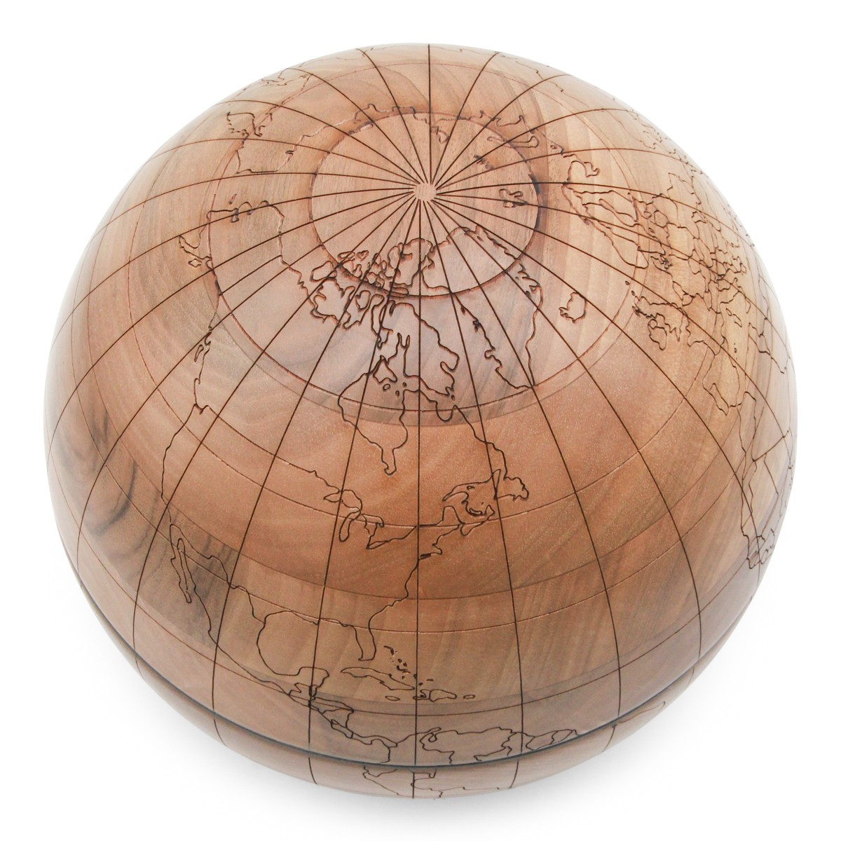 BROWN WOOD GLOBE