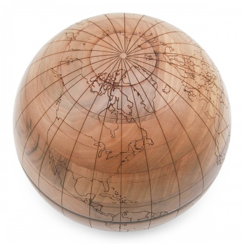 BROWN WOOD GLOBE