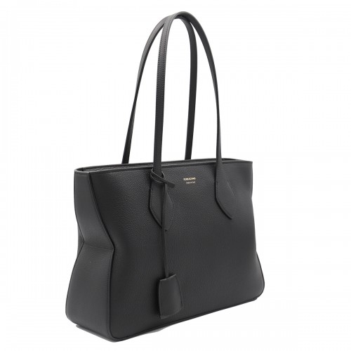 BLACK LEATHER TOTE 2