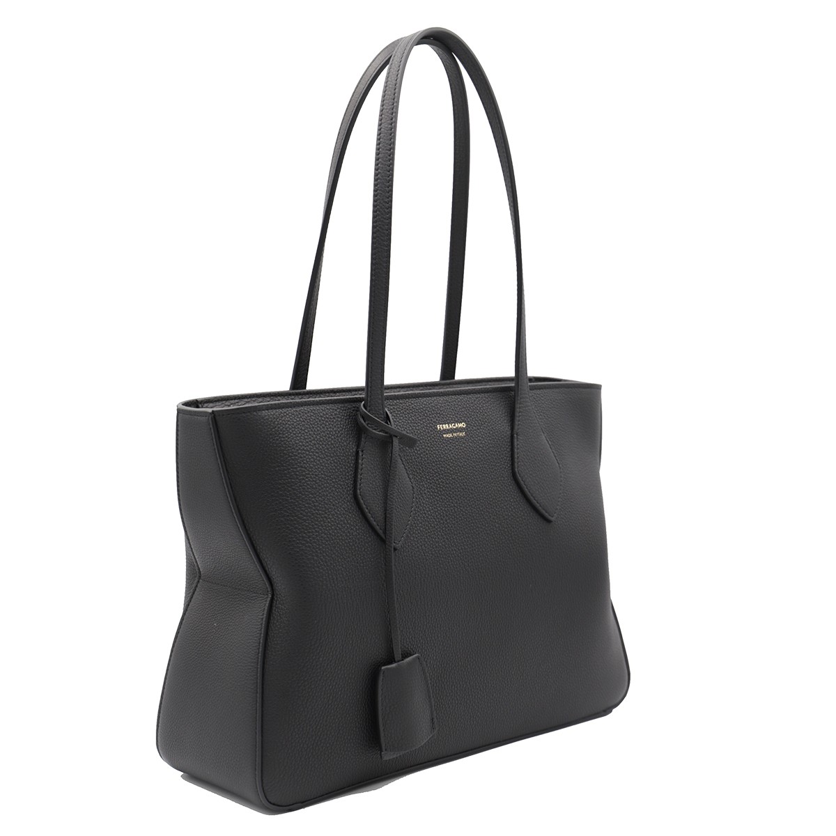 BLACK LEATHER TOTE