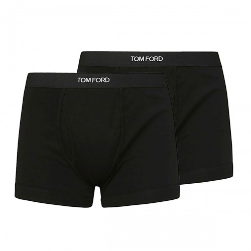 BLACK COTTON TWO-PACK BRIEFS