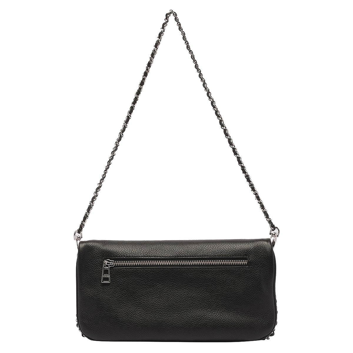 BLACK LEATHER ROCK SHOULDER BAG