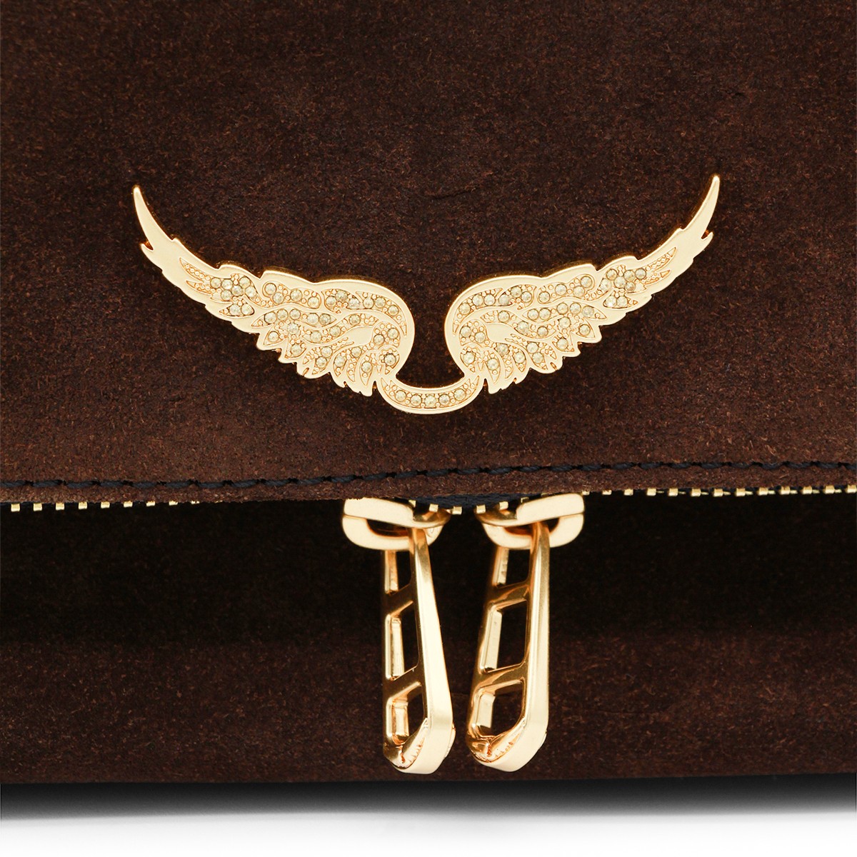 WOOD LEATHER ROCK II SUEDE SHOULDER BAG